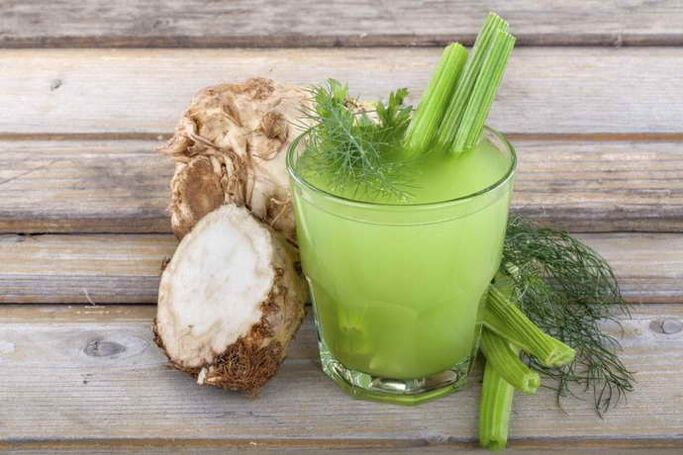Celery drink to treat cervical osteochondrosis