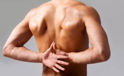 Men with back pain below shoulder blades